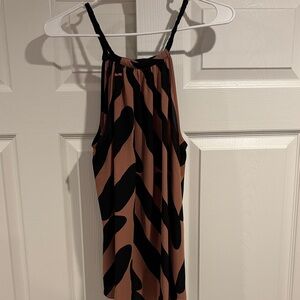 Loft Brown and Black Striped Sleeveless Top